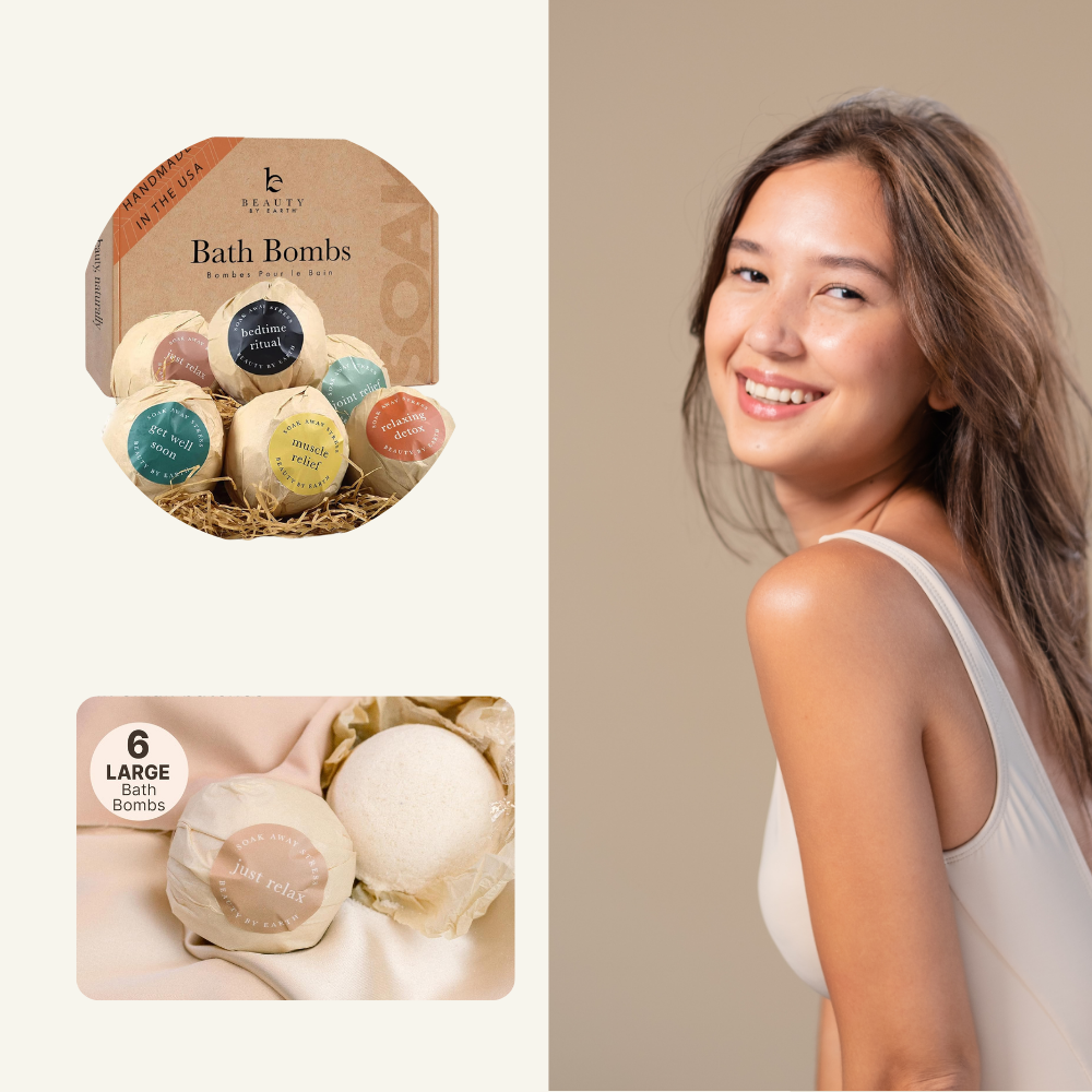 Bath Bomb Gift Set Natural & Organic Ingredients, Relaxing Gifts for Women & Men