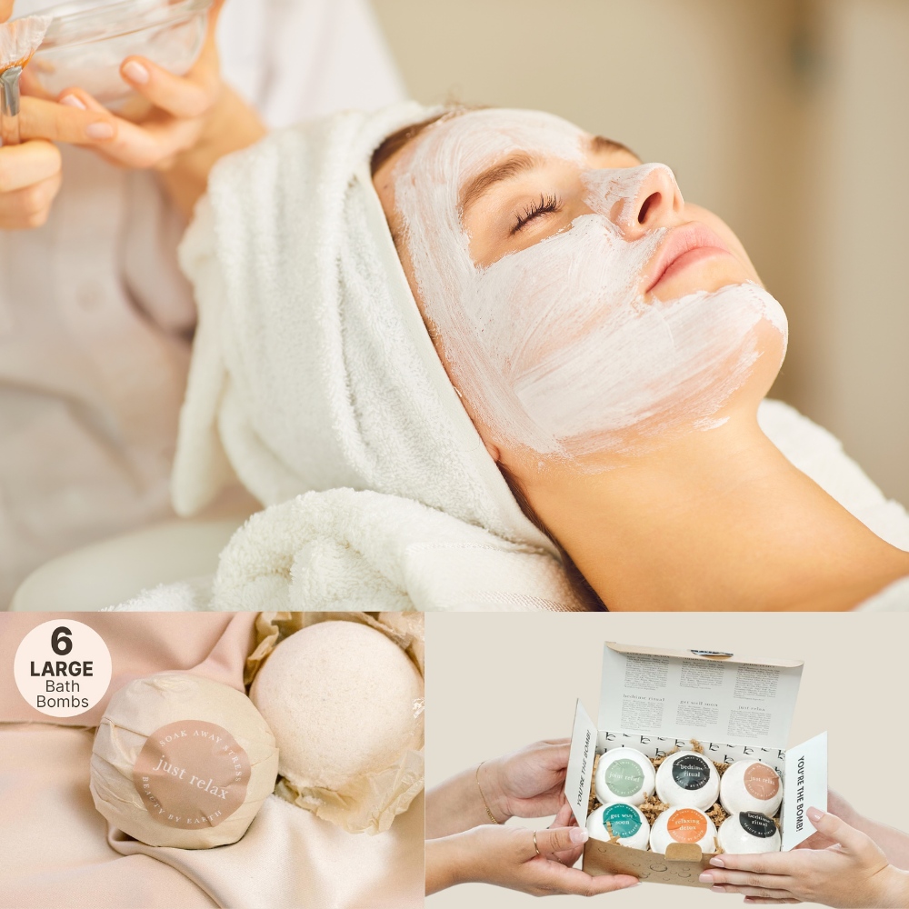 Bath Bomb Gift Set Natural & Organic Ingredients, Relaxing Gifts for Women & Men