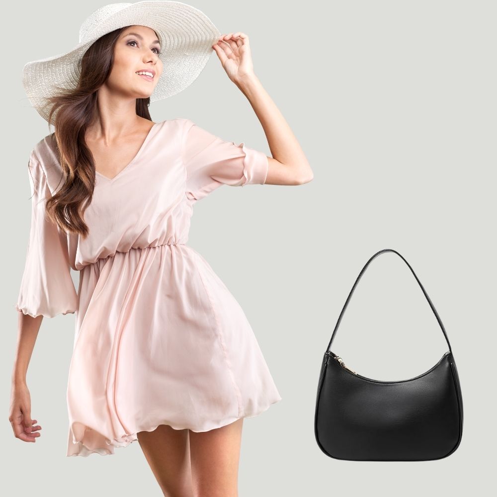 Shoulder Bags for Women, Cute Hobo Tote Handbag Mini Clutch Purse with Zipper Closure 2