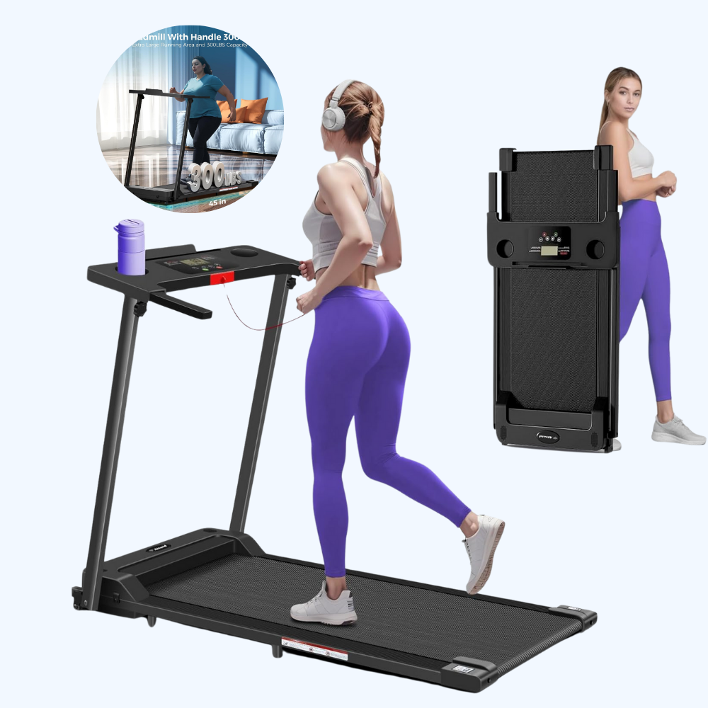 Treadmill with Handles, Portable Electric Treadmills for Home 300 lbs Weight Capacity 1