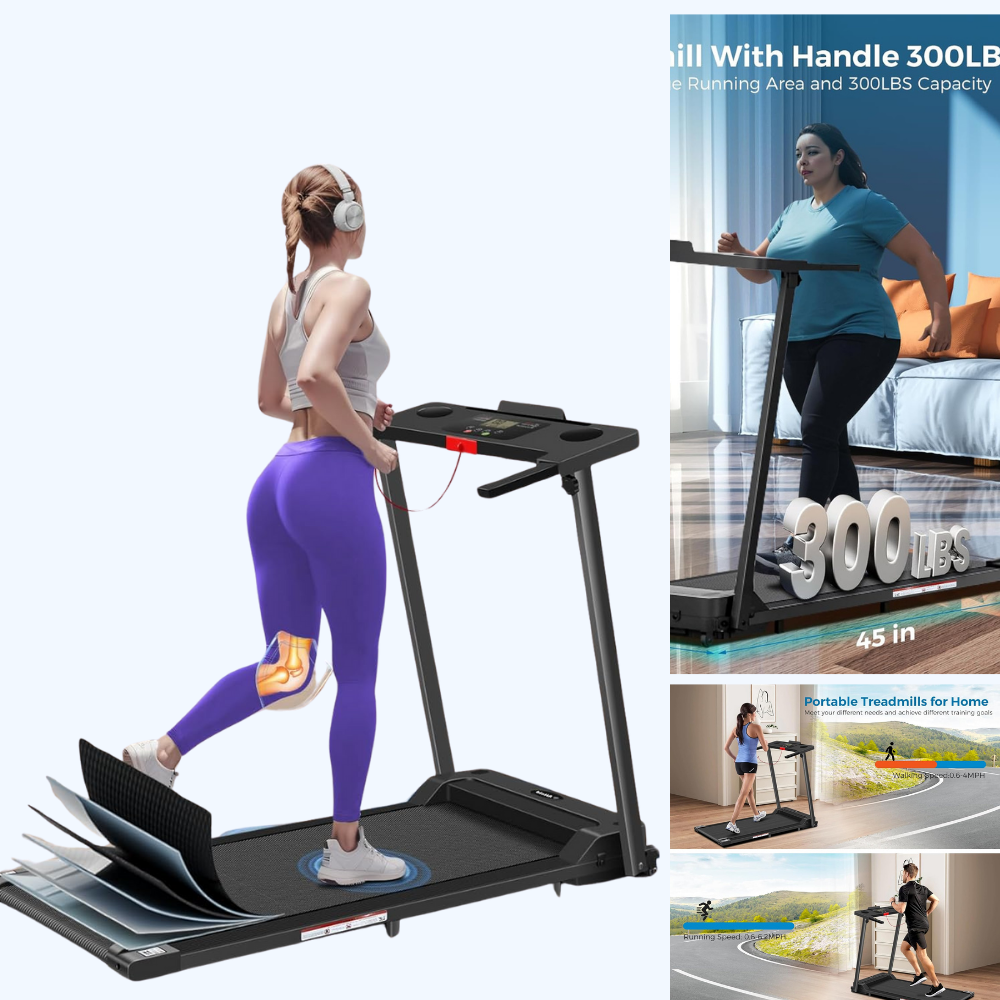 Treadmill with Handles, Portable Electric Treadmills for Home 300 lbs Weight Capacity - Image 2