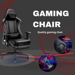 GTRACING Gaming Chair with Footrest Speakers Video Game Chair Bluetooth Music Heavy Duty Ergonomic Computer Office Desk Chair