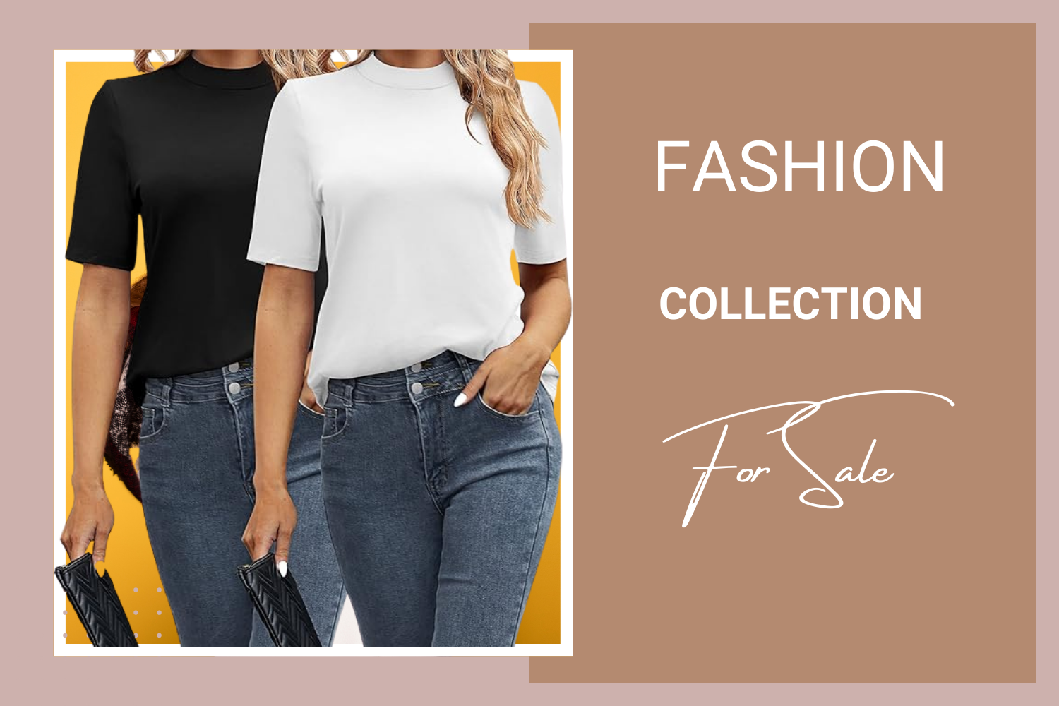 Ficerd 2 Pack Women's Business Casual Tops, Mock Neck Shirts Half Short Sleeve Turtleneck 1