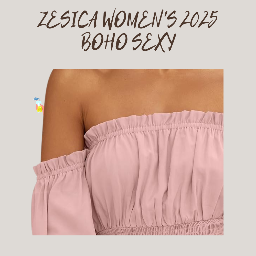 ZESICA Women's 2025 Boho Sexy Off Shoulder Long Sleeve Smocked 2