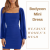 Wenrine Women’s Mesh Long Sleeve Square Neck Ruched Party Club Cocktail Bodycon Mini Dress